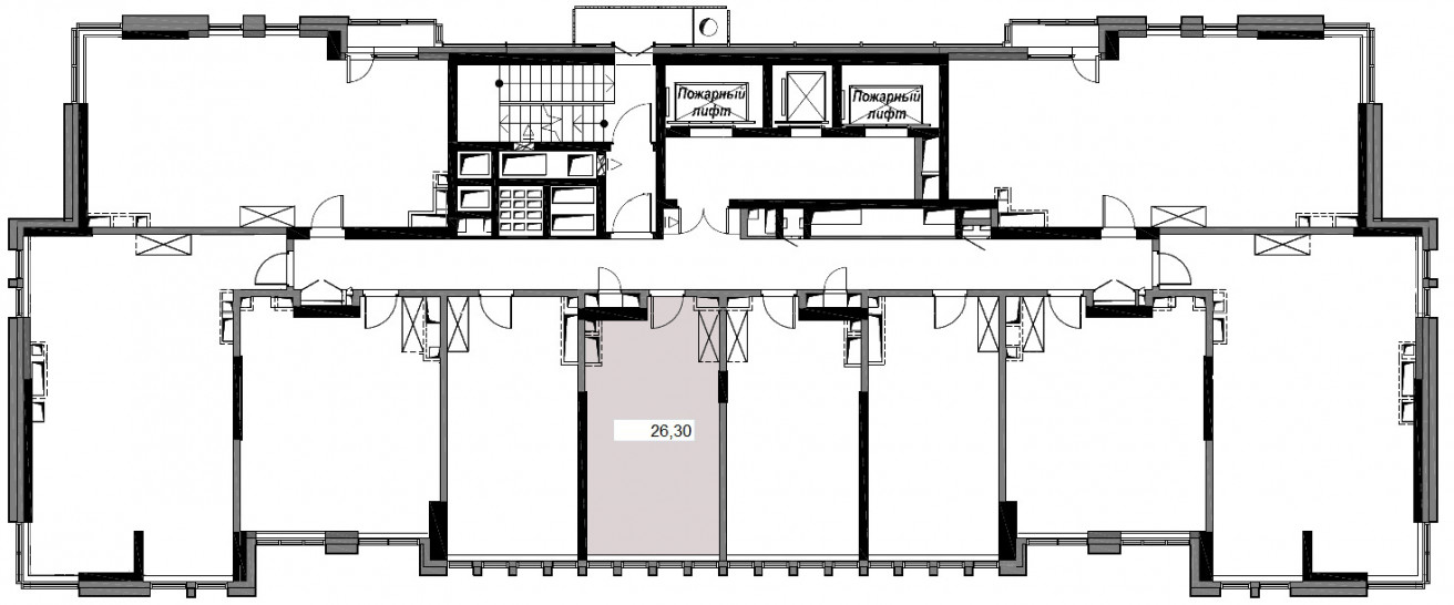 Однокомнатная квартира 26.3 м²